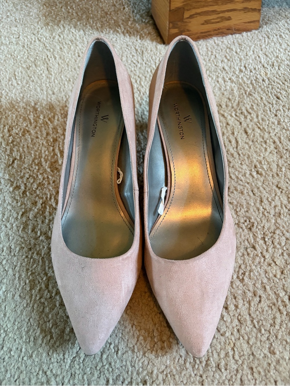 Worthington Tan Suede Pointed-Toe Pumps